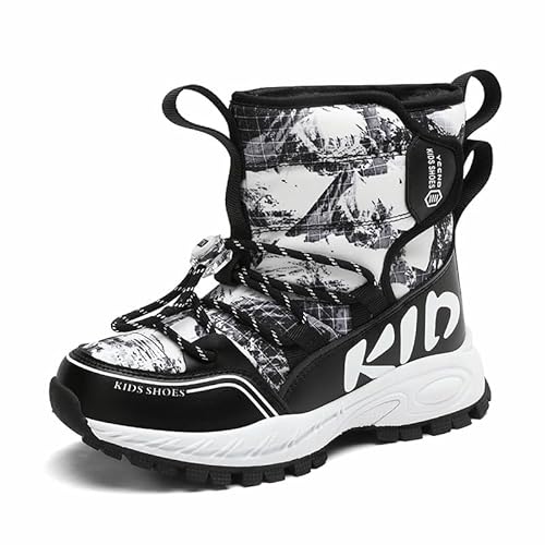 Mooyii Kinder Wanderschuhe Schneestiefel Warm Gefüttert Winterstiefel Jungen Mädchen Winterboots Outdoor rutschfeste Winterschuhe Snowboots Gummistiefel 28-40 von Mooyii