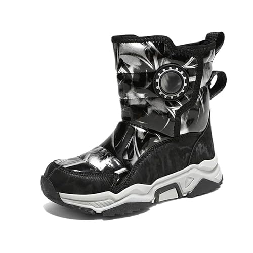 Mooyii Kinder Wanderschuhe Schneestiefel Warm Gefüttert Winterstiefel Jungen Mädchen Winterboots Outdoor rutschfeste Winterschuhe Snowboots Gummistiefel 28-40 von Mooyii