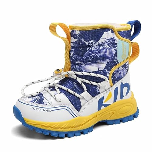 Mooyii Kinder Wanderschuhe Schneestiefel Warm Gefüttert Winterstiefel Jungen Mädchen Winterboots Outdoor rutschfeste Winterschuhe Snowboots Gummistiefel 28-40 von Mooyii