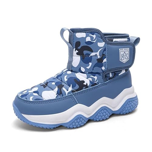 Mooyii Kinder Wanderschuhe Schneestiefel Warm Gefüttert Winterstiefel Jungen Mädchen Winterboots Outdoor rutschfeste Winterschuhe Snowboots Gummistiefel 28-40 von Mooyii