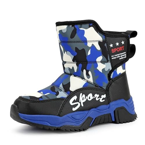 Mooyii Kinder Wanderschuhe Schneestiefel Warm Gefüttert Winterstiefel Jungen Mädchen Winterboots Outdoor rutschfeste Winterschuhe Snowboots Gummistiefel 28-40 von Mooyii