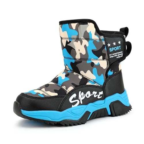 Mooyii Kinder Wanderschuhe Schneestiefel Warm Gefüttert Winterstiefel Jungen Mädchen Winterboots Outdoor rutschfeste Winterschuhe Snowboots Gummistiefel 28-40 von Mooyii