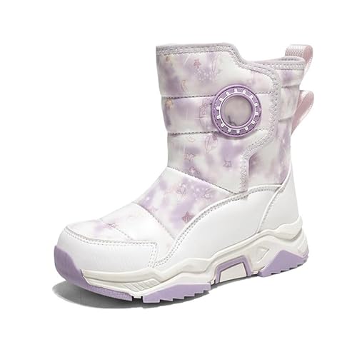 Mooyii Kinder Wanderschuhe Schneestiefel Warm Gefüttert Winterstiefel Jungen Mädchen Winterboots Outdoor rutschfeste Winterschuhe Snowboots Gummistiefel 28-40 von Mooyii