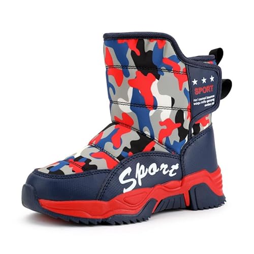 Mooyii Kinder Wanderschuhe Schneestiefel Warm Gefüttert Winterstiefel Jungen Mädchen Winterboots Outdoor rutschfeste Winterschuhe Snowboots Gummistiefel 28-40 von Mooyii