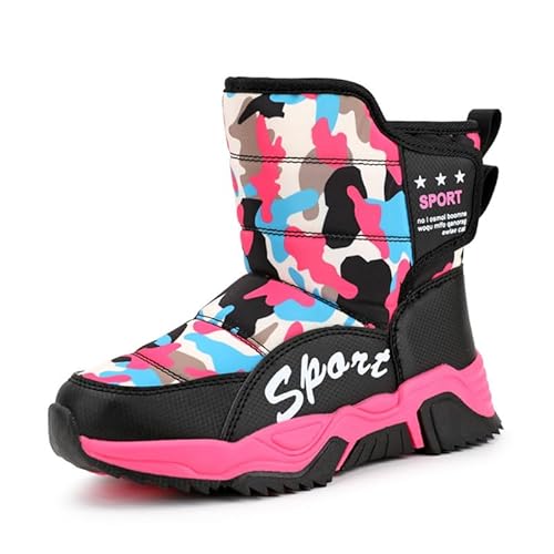 Mooyii Kinder Wanderschuhe Schneestiefel Warm Gefüttert Winterstiefel Jungen Mädchen Winterboots Outdoor rutschfeste Winterschuhe Snowboots Gummistiefel 28-40 von Mooyii