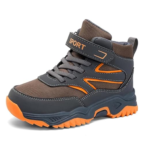 Mooyii Kinder Winterschuhe Barfußschuhe Winterboots Jungen Mädchen Trekkingschuhe Schneestiefel Outdoor rutschfest mit Klettverschluss Trekking Wanderstiefel Gr.27-40 von Mooyii