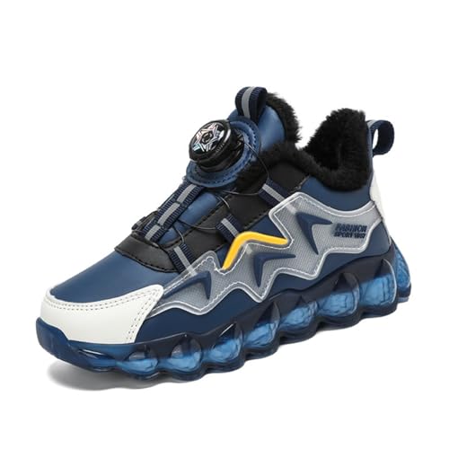 Mooyii Kinder Winterschuhe Jungen rutschfest Trekking Wanderschuhe Warm Gefüttert Sneaker Bequem Baumwollschuhe Outdoor Sportschuhe Laufschuhe Hallenschuhe Straßenlaufschuhe von Mooyii