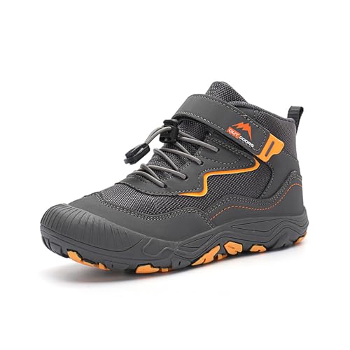 Mooyii Unisex Kinder Barfußschuhe Warme Wanderschuhe Wasserdicht für Trekking Klettern Laufen Barfuß Schuhe Outdoor Kinderschuhe Wanderstiefel Barfussschuhe für Jungen Mädchen von Mooyii