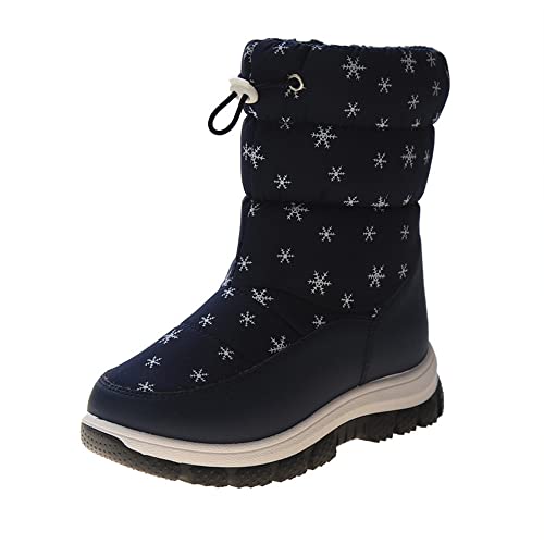 Mooyii Unisex Kinder Gefütterte Winterstiefel mit Innenfutter-Classic Outdoor rutschfeste Schneestiefel Winter Puff Boot Mädchen Jungen Winterschuhe Warm Gefüttert Winterboots SnowBoots von Mooyii