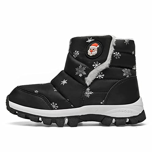 Mooyii Unisex Kinder Santa Schneestiefel Warm Innenfutter Winterstiefel Schneestiefel Winterschuhe Snowboots trekkingschuhe für Jungen Mädchen EU 25-36 von Mooyii