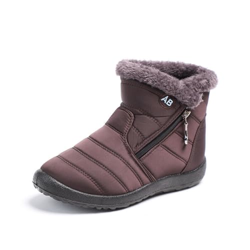 Mooyii Winterstiefel Damen Wasserdicht Winterschuhe Kiner Warm Stiefeletten Winter Schneestiefe Gefüttert Kurzschaft Stiefel Rutschfeste Schlupfstiefel Boots Flach 35-46 von Mooyii