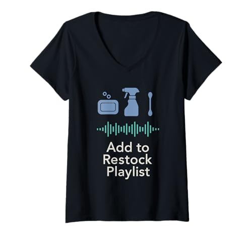 Damen CleanTok Fan Seltsam befriedigendes ASMR Reinigung Ästhetisches Geschenk T-Shirt mit V-Ausschnitt Damen CleanTok Fan Seltsam befriedigendes ASMR Reinigung Ästhetisches Geschenk T-Shirt mit V-Ausschnitt von Mop Cam Addict Cleaning Therapy Content Lover