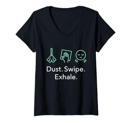 Damen CleanTok Fan Seltsam befriedigendes ASMR Reinigung Ästhetisches Geschenk T-Shirt mit V-Ausschnitt Damen CleanTok Fan Seltsam befriedigendes ASMR Reinigung Ästhetisches Geschenk T-Shirt mit V-Ausschnitt von Mop Cam Addict Cleaning Therapy Content Lover