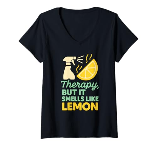 Damen CleanTok Fan Seltsam befriedigendes ASMR Reinigung Ästhetisches Geschenk T-Shirt mit V-Ausschnitt Damen CleanTok Fan Seltsam befriedigendes ASMR Reinigung Ästhetisches Geschenk T-Shirt mit V-Ausschnitt von Mop Cam Addict Cleaning Therapy Content Lover