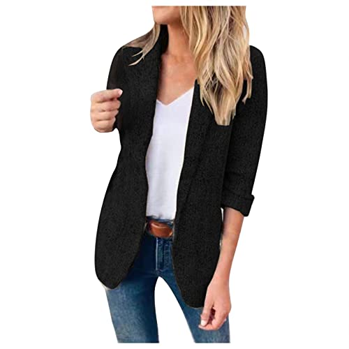 Mophghdj Damen Elegant Langarm Blazer - Sakko Einfarbig SchöNe Mode Trachtenblazer Vintage LäSsige Basic KnöPfen Blazer FüR Verschiedene AnläSse von Mophghdj