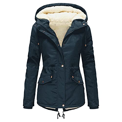 Winterjacke Damen Lang Elegant - 3 In 1 Mantel Mit Kapuze Wasserdicht Atmungsaktiv PlüSchjacke Kapuzenjacke Outdoor Parka Herbst Winter Frauen von Mophghdj
