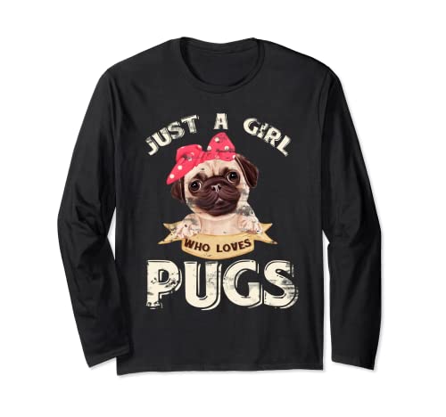 Nur ein Mädchen das den Mops liebt Langarmshirt von Mops Tiermotiv Hunde Geschenk