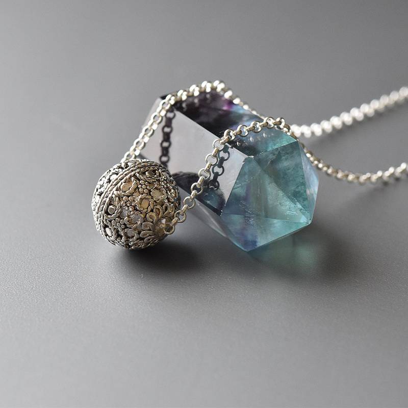 Silber Filigrane Kugel Halskette, Handgemachter Charm Anhänger Silber Filigrane Kugel Halskette, Handgemachter Charm Anhänger von MorSilverJewelry