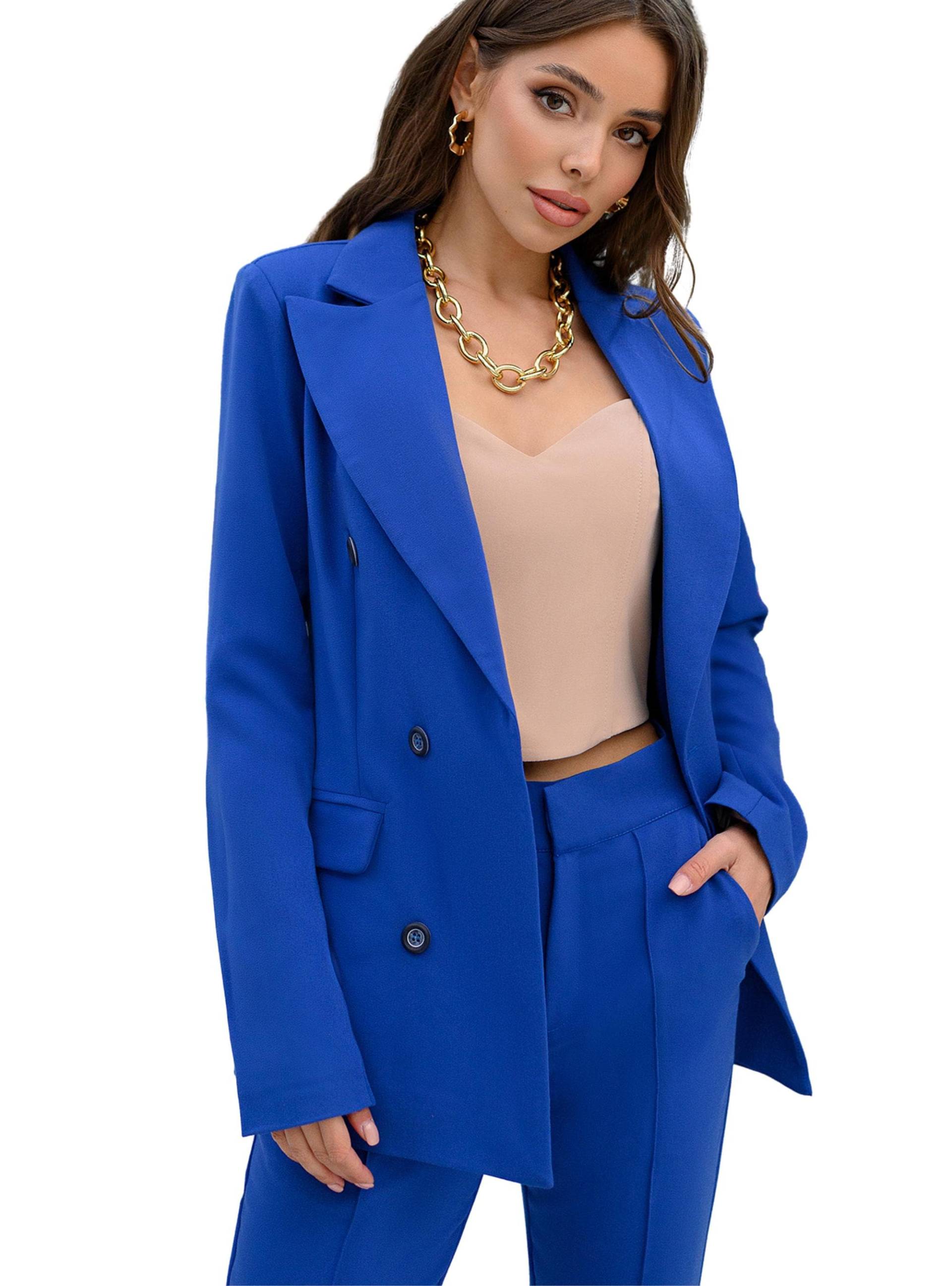 2-Teiliger Blazer Hosenanzug Für Frauen, Blauer Formelle Kleidung Der Hose Und Set Hosenanzug, Slim Fit Anzug von MoraBrand