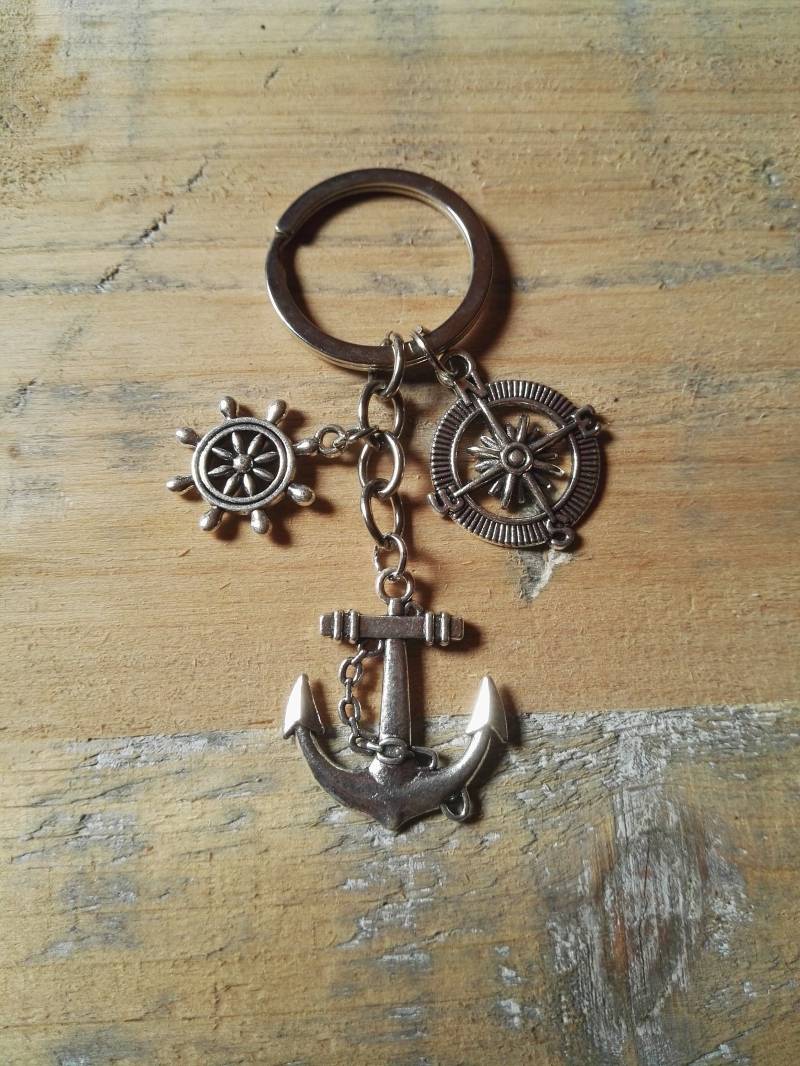 Silberner Anker Schlüsselanhänger Kompass Ruder Boot Accessoire Geschenk Bootsliebhaber Matrosen Maritim Silberner Anker Schlüsselanhänger Kompass Ruder Boot Accessoire Geschenk Bootsliebhaber Matrosen Maritim von MoraiDes