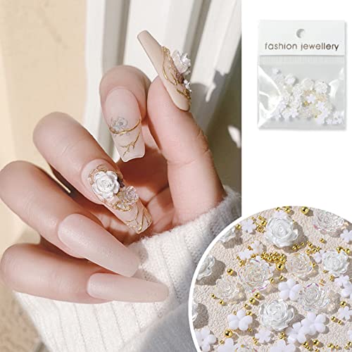 3D Blume Nagel Auroras Kamelie Nail Art Schmuck Elegante Harz Blumen Designs Gemischt DIY Nagel Hochzeit Nagel 3D Blume Nail Art Schmuck Nail Art Kit Nail Art Gems Kit von Morain