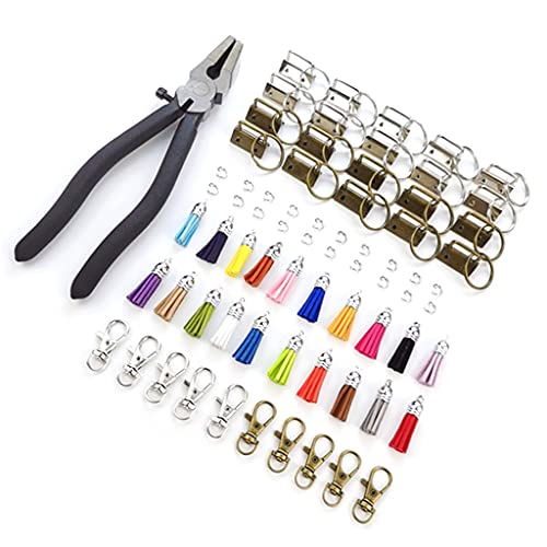 70 PCs Für Schlüsselketten Hardware Set 20 PCs Schwanzclip 20 PCs Farbenfrohe Lederschlüsselketten 10 PCs Lobster Clasp 10 PCs H Key Lanyard Armband Für Frauen Männer Kinder von Morain