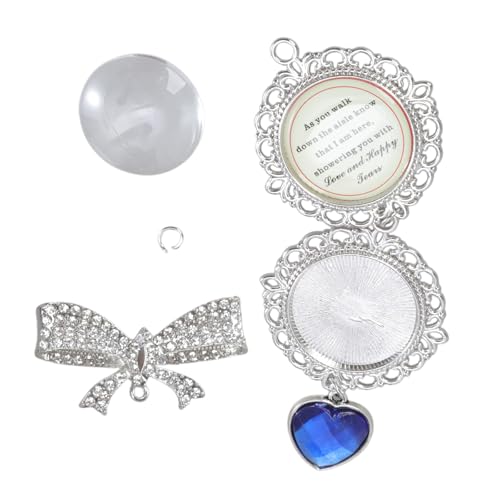 Brautstrauß, Foto-Charm-Brosche, elegante Diamanten, eingelegte Schleife, Anstecknadel für Brautstrauß Brautstrauß, Foto-Charm-Brosche, elegante Diamanten, eingelegte Schleife, Anstecknadel für Brautstrauß von Morain