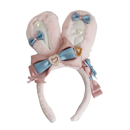 Cartoon-Ohr-förmiger Haarreifen, niedlicher Haar-Halter, Halloween-Party-Kostüm, Kopfbedeckung für Kinder, Damen, Plüsch-Stirnbänder für Frauen, Waschen des Gesichts, Plüsch-Stirnbänder, Spa von Morain