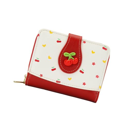 Damen PU Leder Bifold Wallet Compact Kreditkartenetui Geldbörse mit Münzfach Reise Geld Tasche Damen Geldbörse Geldtasche, rot, Mass Beauty von Morain