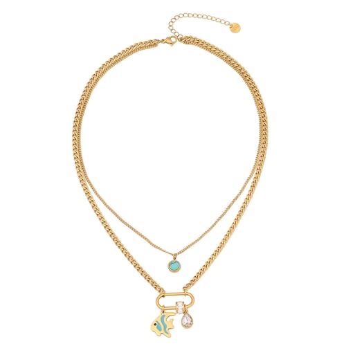 Elegante Geschichtete Mondsteine ​​und Smaragde Choker Anhänger Halskette Mit Eleganter Farbe Für Trendige Frauen Damen Damen Verwenden Emerald Choker von Morain