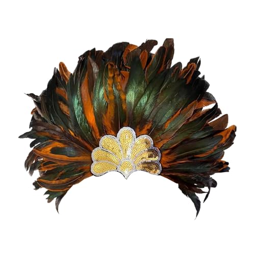 Elegantes, gefiedertes Stirnband, glitzernde Pailletten-Kopfbedeckung für Damen, verschiedene Partys, Hochzeiten und kulturelle Aufführungen, Motto-Party-Haarband von Morain