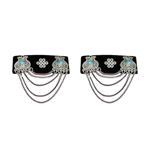 Ethnische Mongolische inspirierende Fussel-Haarspange mit Quasten und aufwendigen Strass-Details für Hochzeiten und Festivals von Morain