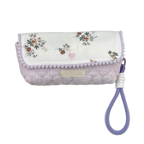 Federmäppchen mit Blumendruck, mit Umhängeband, tragbar, großes Fach, Federmäppchen, Reise-Kosmetiktasche für Damen und Mädchen, a Federmäppchen mit Blumendruck, mit Umhängeband, tragbar, großes Fach, Federmäppchen, Reise-Kosmetiktasche für Damen und Mädchen, a von Morain