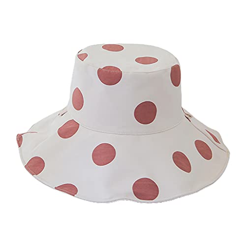 Fischerhut, rund, gepunktet, aus Baumwolle, für Reisen, Sonnenhut, Outdoor, Panama, für Männer und Frauen, mit flacher Oberseite, beige, Einheitsgröße von Morain
