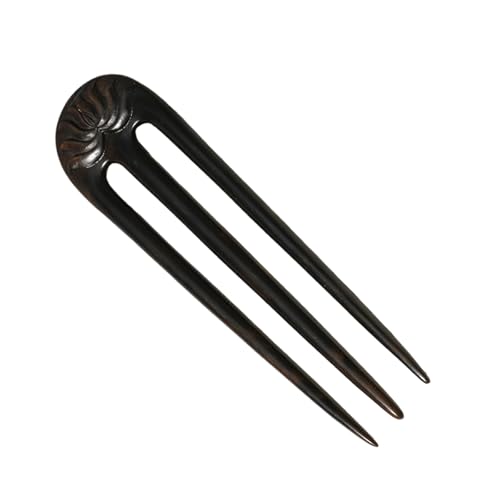 Haarkegabel aus Holz im antiken Stil, stilvoll, handgefertigt, mit aufwendigen Schnitzakzenten für trendige Hochsteckfrisuren von Morain