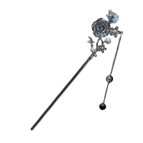 Haarnadel mit fließenden Quasten und Schmetterlings-Anhänger, lockiges Haar, Kopfschmuck, Accessoire im chinesischen Stil, Haarspange, Schmuck für Damen von Morain