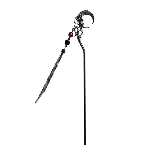 Haarnadel mit fließenden Quasten und Schmetterlings-Anhänger, lockiges Haar, Kopfschmuck, Accessoire im chinesischen Stil, Haarspange, Schmuck für Damen von Morain