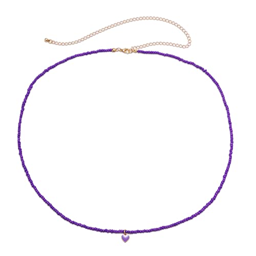 Handgefertigte Herz Reisperlen Choker Halskette Für Frauen Mode Böhmische Schlüsselbeutel Kette Party Statement Halsketten Schmuck Reis Perlen Halskette Mit Charme Samen Perlen Halsketten Für Frauen von Morain