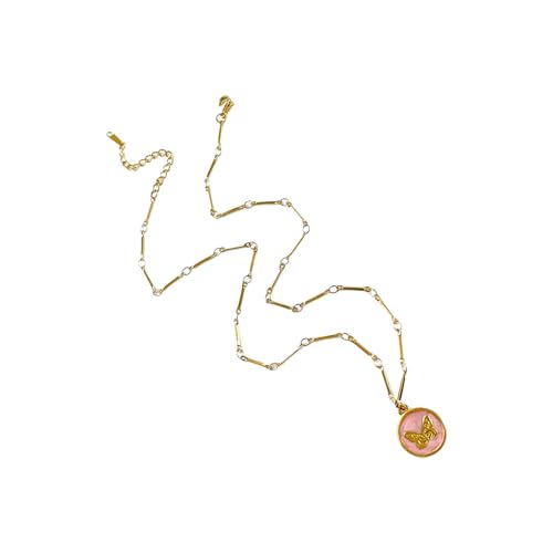 Lebendiger Schmetterlings-Anhänger, Halskette, handgefertigt mit emailliertem Tropfen, eleganter, tragbarer Schmuck, für Damen, bunter Tropfen-Schmetterling-Anhänger, Einheitsgröße, Wie beschrieben von Morain