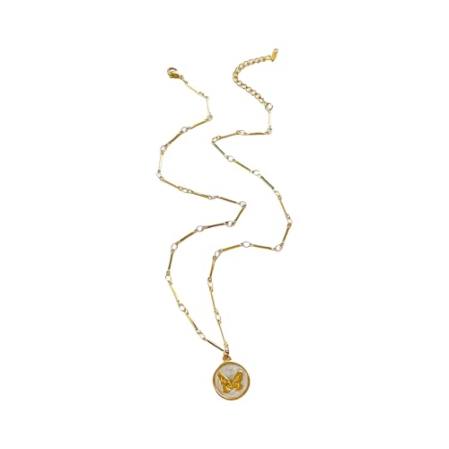 Lebendiger Schmetterlings-Anhänger, Halskette, handgefertigt mit emailliertem Tropfen, eleganter, tragbarer Schmuck, für Damen, bunter Tropfen-Schmetterling-Anhänger, Einheitsgröße, Wie beschrieben von Morain