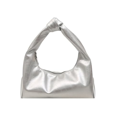 Modische PU-Handtasche mit Tragegriff oben, mit Finish Achsel-Geldbörse, lässige Handtasche für den täglichen Gebrauch, moderne Handtasche, silber, One Size von Morain