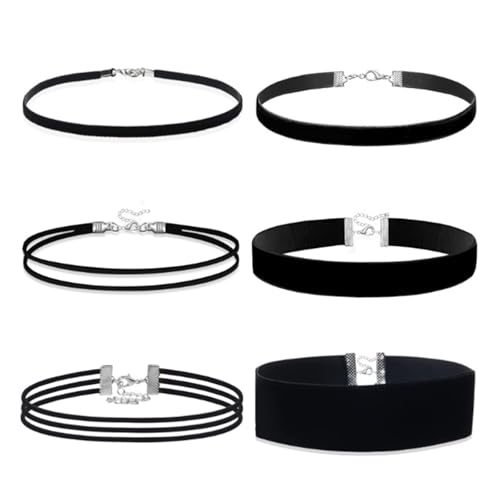 Morain 2 Stück Choker aus weichem Stoff, mehrschichtiges Design, allergieresistentes Accessoire für den täglichen Gebrauch, mehrschichtige Stoff-Choker, Einheitsgröße, Wie beschrieben, Wie beschrieben von Morain