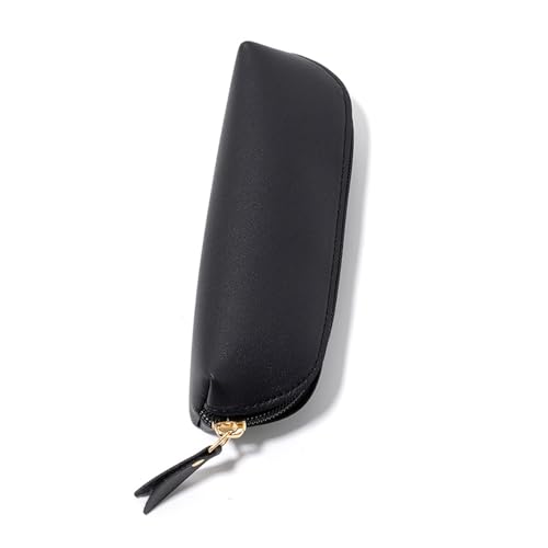 Morain Federmäppchen, Stiftetasche, PU-Leder, großes Fassungsvermögen, ästhetisches Etui, Schulbedarf, ästhetisch, große Kapazität, Schwarz von Morain