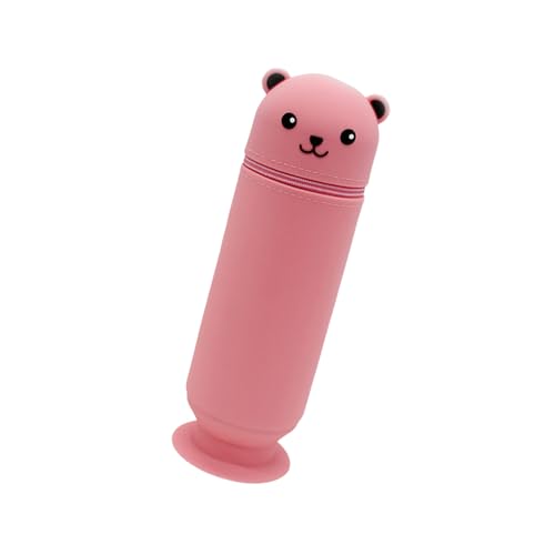 Morain Federmäppchen Cartoon Bär Federmäppchen mit Saugnapf Silikon Stifttasche Große Kapazität für Studenten Teenager Mädchen Jungen Große Kapazität Etui mit Saugnapf von Morain
