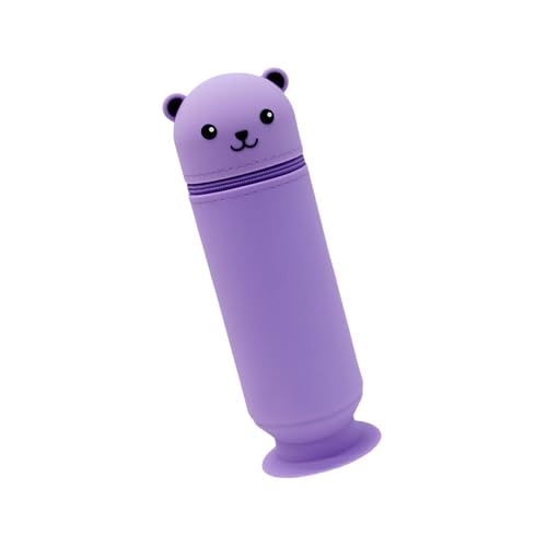 Morain Federmäppchen Cartoon Bär Federmäppchen mit Saugnapf Silikon Stifttasche Große Kapazität für Studenten Teenager Mädchen Jungen Große Kapazität Etui mit Saugnapf von Morain