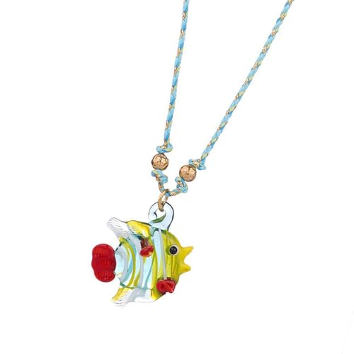 Morain Fischglas-Charm-Halskette, verstellbare Kette, einzigartige Fisch-Halskette, tägliches Tragen, Halsschmuck für trendige Frauen Morain Fischglas-Charm-Halskette, verstellbare Kette, einzigartige Fisch-Halskette, tägliches Tragen, Halsschmuck für trendige Frauen von Morain