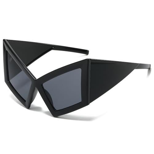 Morain Modische übergroße Sonnenbrille für Outdoor-Aktivitäten, UV400-Schutz, Hiphop-Tanzbrillen, Partyzubehör, Strand-Event-Brillen, Schwarz Morain Modische übergroße Sonnenbrille für Outdoor-Aktivitäten, UV400-Schutz, Hiphop-Tanzbrillen, Partyzubehör, Strand-Event-Brillen, Schwarz von Morain
