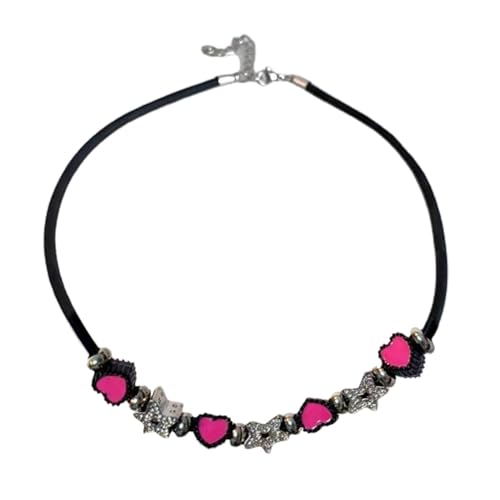 Morain Personalisierte Süße Kühle Halskette Herz Zauber Choker Schwarzes Seilschaltschlag Kette Minimalistische Schmuckparty Kristall Herz Halskette Halskette Schmuck von Morain