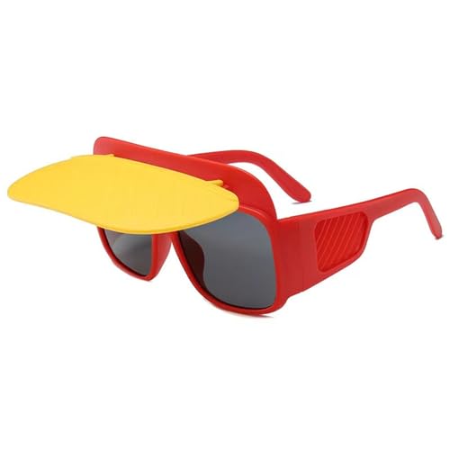 Morain Polarisierte Gläser für Jungen, Karneval, Reisen, Fotografie, Kinder, mit abnehmbarem Sonnenschutz, polarisiert, Kinder, Angeln, Sport, Mädchen, kleines Gesicht, Roter Rahmen, gelber Cov Morain Polarisierte Gläser für Jungen, Karneval, Reisen, Fotografie, Kinder, mit abnehmbarem Sonnenschutz, polarisiert, Kinder, Angeln, Sport, Mädchen, kleines Gesicht, Roter Rahmen, gelber Cov von Morain