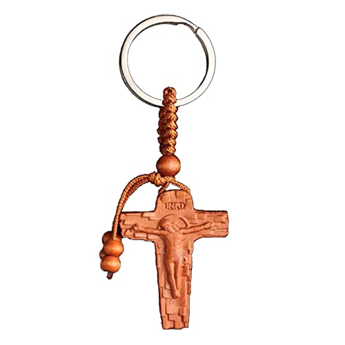 Morain Schlüsselanhänger aus Holz, Taschenanhänger, einfacher Auto-Schlüsselanhänger, religiöser Schlüsselanhänger, 3801, 4.68x3.12in von Morain